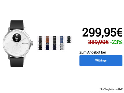 Withings Scanwatch 38 Millimeter mit Armband nach Wahl