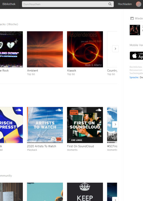SoundCloud Go+ im Webplayer