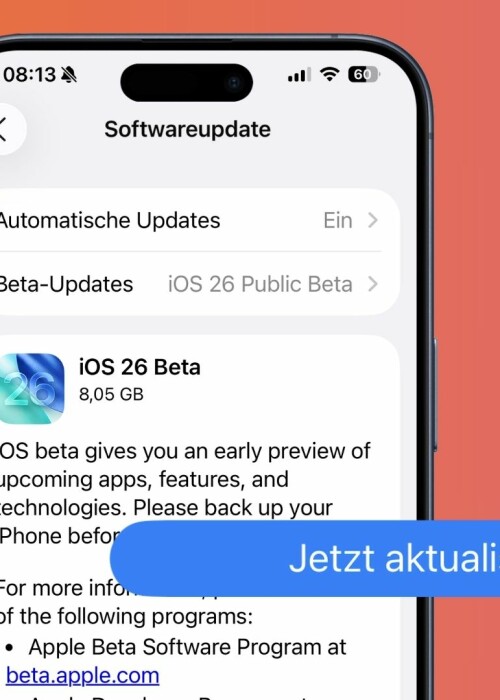Ihr könnt die öffentliche Beta von iOS 26 ab sofort herunterladen.