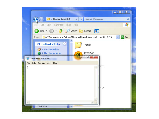 Border Glass verleiht den Fensterrahmen von Windows XP den Vista-Stil Aero Glass(Klick vergrößert)