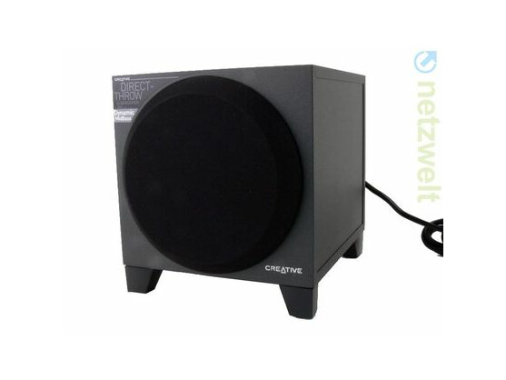 Bringt die Tischplatte und das Blut der Nachbarn in Wallung: Subwoofer Inspire S2 von Creative.
