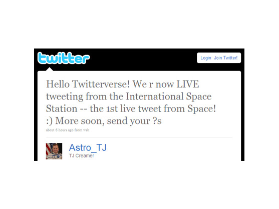 Twitter: Der erste Tweet aus dem Weltall