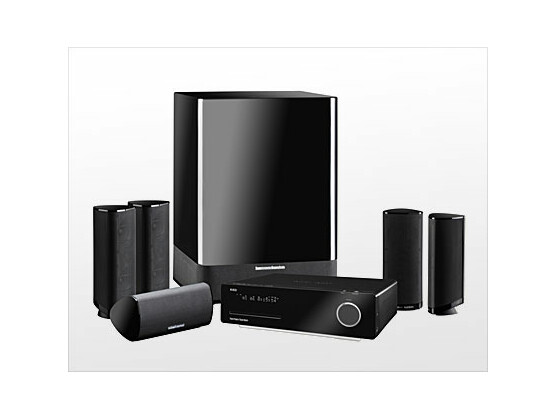 Harman Kardon HS 1000: Die Heimkino-Anlage leistet fünfmal 65 Watt, der aktive Subwoofer arbeitet mit einem 200-Watt-Verstärker.