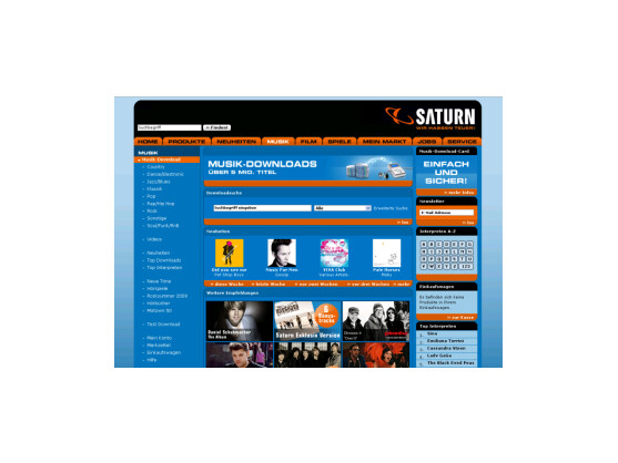 Startseite zum Saturn Musikportal