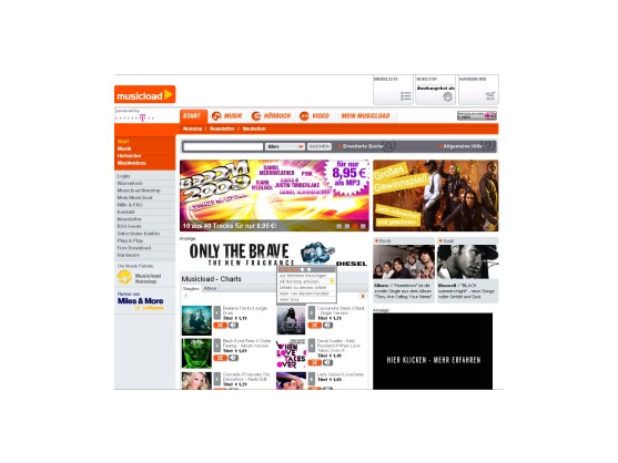Startseite des Musikportals