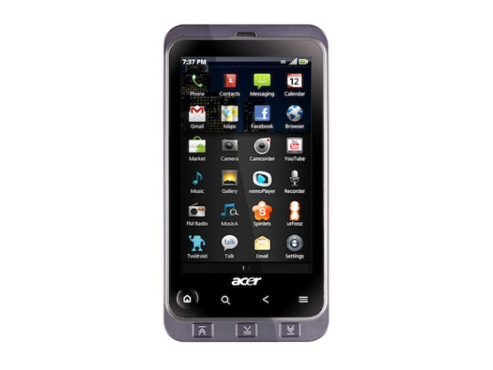 Acer Stream: Als Betriebssystem kommt Google Android 2.1 zum Einsatz. Acer verpasst dem Stream aber noch eine eigene Oberfläche.