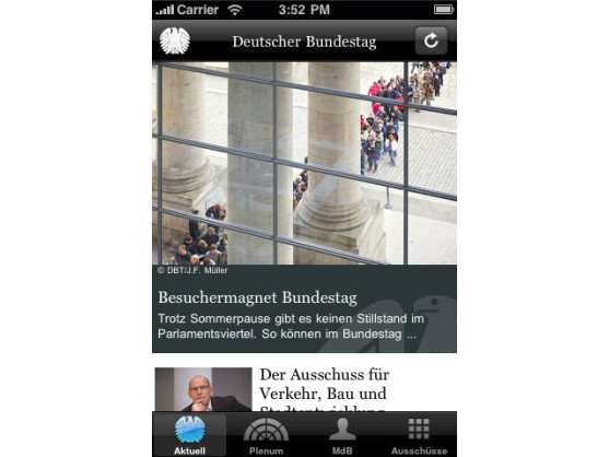 App des Deutschen Bundestags: In der Übersicht erfahren Nutzer alles zu den derzeit wichtigen Themen.