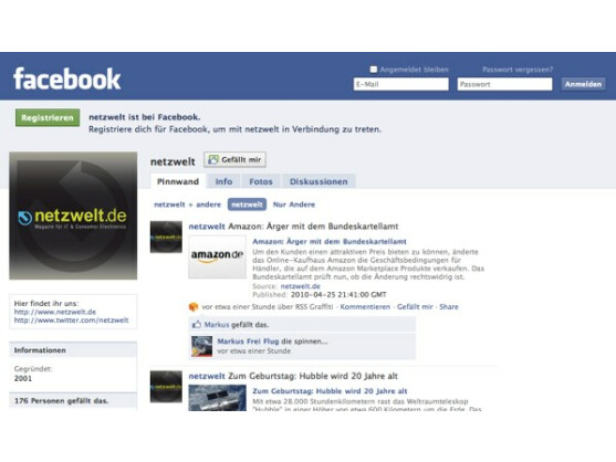 Auch auf Facebook-Seiten kann die Sympathie nun über den "Gefällt mir"-Knopf bekundet werden.