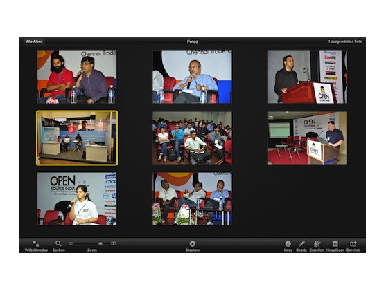 In iLife 11 besticht besonders der neue Vollbildmodus, wie hier in iPhoto.