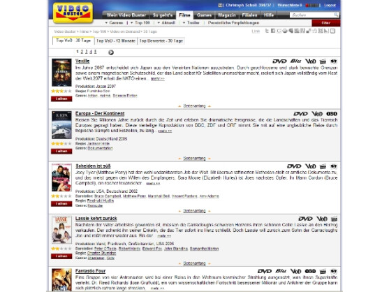 Meist ältere Filme und B-Movies: Das VoD-Angebot von Videobuster