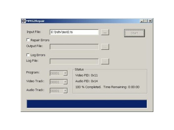 "MPEG2Repair" findet Fehler in MPEG2-Datein.