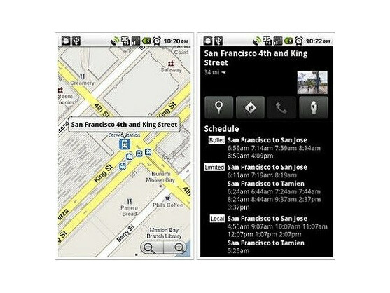 Die Version 4.3 von Google Maps für Android-Smartphones zeigt Fahrpläne der öffentlichen Verkehrsmittel an.