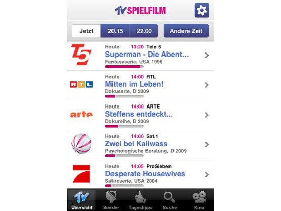 TV Spielfilm: Die App liefert Nutzern einen Überblick über das Fernsehprogramm.
