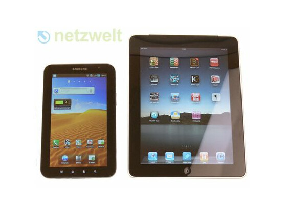 Dem Vergleich mit Apples iPad kann das Samsung Galaxy Tab nicht ganz standhalten.