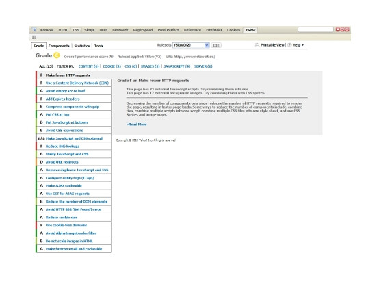 YSlow: Webseitenperformance analysieren