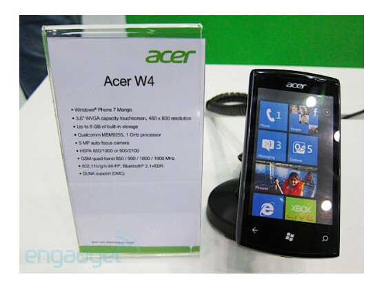 Acer gab auf der Computex schon einmal einen Ausblick auf sein erstes WP7-Handy.