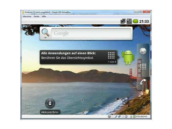 Am Ziel: Die Android-x86 Oberfläche.
