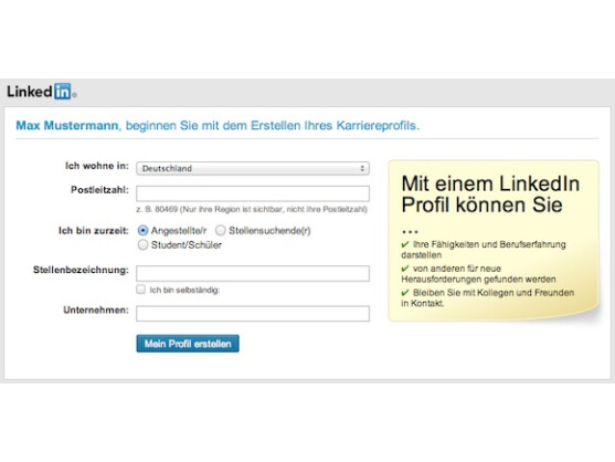 Die Anmeldung bei LinkedIn ist auch per Facebook-Konto möglich.