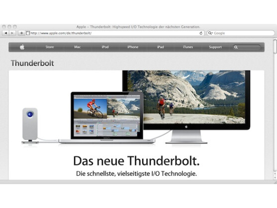 Apple bietet Thunderbolt in der jüngsten MacBook- und iMac-Generation an.