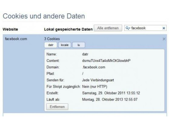 Besonders der Facbook-Cookie "datr" sorgt aktuell bei Datenschützern für Unmut. Ein Glück, dass er gelöscht werden kann.