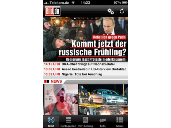 Bild: Die Bildzeitung auf dem iPhone lesen