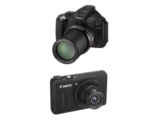 Die Canon Powershot SX40 HS (oben) und die Powershot S100 kommen für etwas mehr als 400 Euro in den Handel.