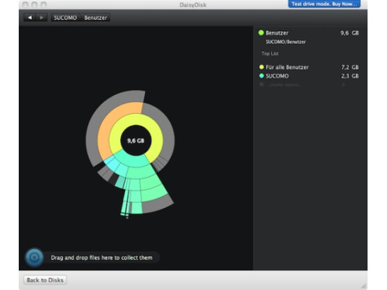 DaisyDisk ermöglicht es, sich frei im Dateisystem zu bewegen.