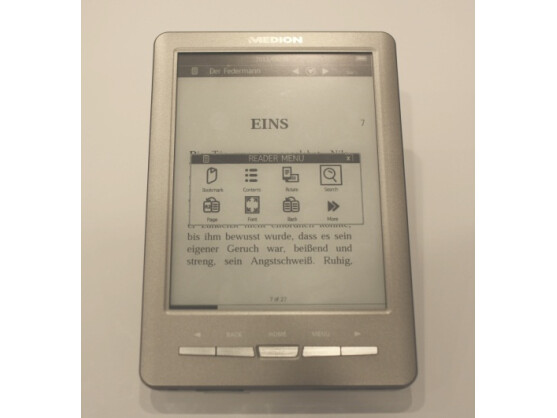 Auch der E-Book-Reader von Medion unterstützt WLAN.