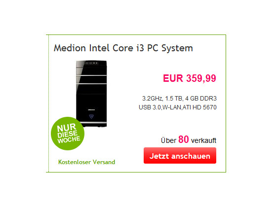 Ein eBay WoW der Woche ist ein Rechner von Medion.