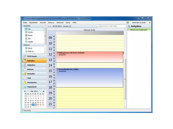 EssentialPIM: Kostenlose Alternative zu Microsoft Outlook.