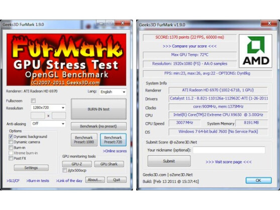 FurMark ist ein kostenloses Tool, das die Grafikkarte an ihre Grenzen bringt.
