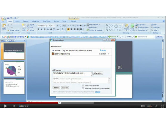 Google Cloud Connect bindet Google Docs direkt in Microsoft Office ein.