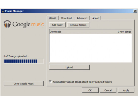 Mit dem Google Music Manager kann man Songs und Alben bequem verschieben.