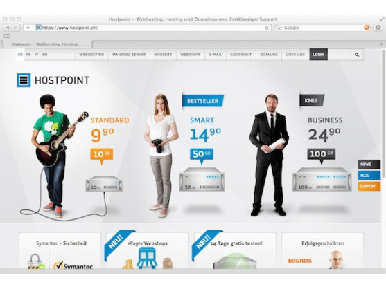 Hostpoint bietet viel Leistung zu günstigen Preisen.