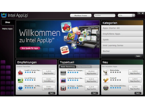 Intel bietet in seinem AppUp Center spannende Windows-Programme an.