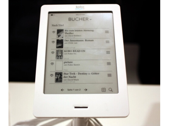Kobo verzichtet beim eReader Touch komplett auf physikalische Tasten für die Bedienung.