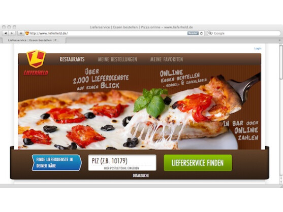 Lieferheld tritt gegen etablierte Plattformen wie Pizza.de an.
