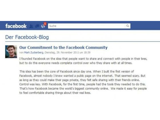 Mark Zuckerberg äußerte sich in einem Blogeintrag zu der Einigung mit der FTC.