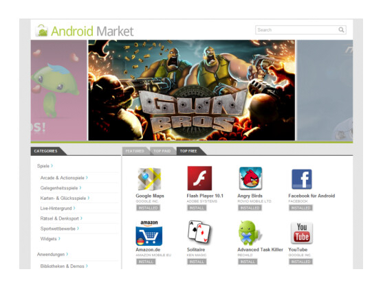 Der neue webbasierte Android-Market steht in der Kritik.