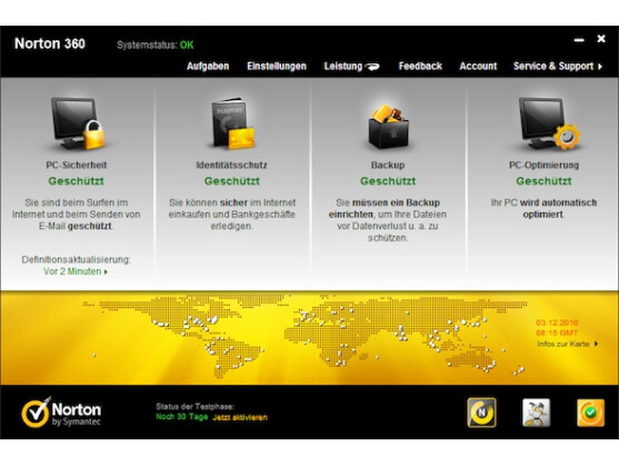 Norton 360 präsentiert sich als Komplettlösung für Wartung und Sicherheit des PC.