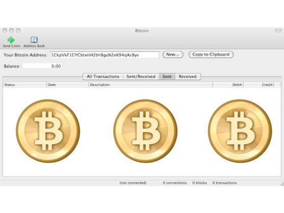 Die Oberfläche des Bitcoin-Programms ist sehr schlicht gehalten.