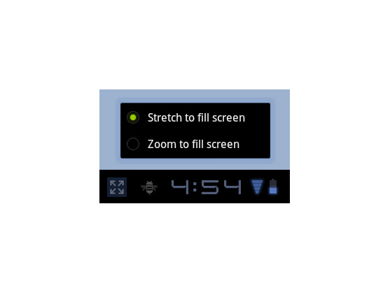 Die Option "Stretch to fill screen" ermöglicht es, unter Android 3.2 Smartphone-Apps auf Tablet-PCs im Vollbildmodus laufen zu lassen.