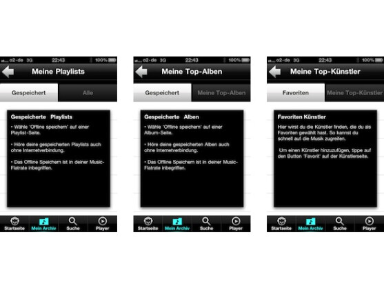 Der persönliche Bereich der Napster-App lässt kaum Wünsche offen.