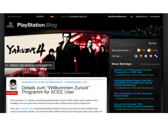 Im Playstation Blog erläutert Sony Details zum "Willkommen zurück"-Programm.