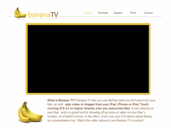 Für rund sechs Euro ist die AirPlay-Zusatzsoftware Banana TV der Entwicklerin Erica Sadun erhältlich.