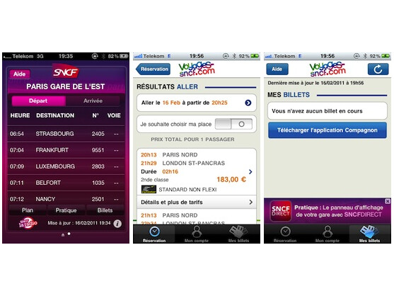 Die SNCF aus Frankreich bietet gleich zwei Apps für ihre Reisenden an.