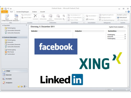 Soziale Netzwerke in Outlook? Kein Problem mit den offiziellen Plug-ins.