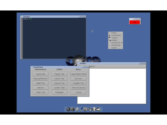 Tiny Core bietet trotz der geringen Größe einen grafischen Desktop.