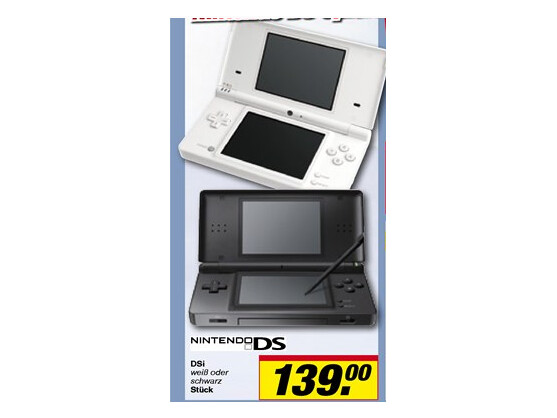 Bei Toom gibt es die Nintendo DSi in weiß oder schwarz.