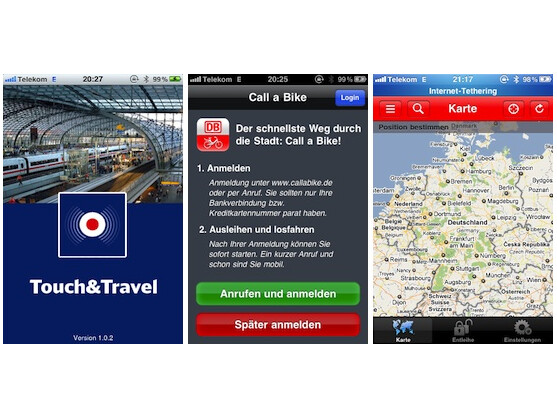 Die Touch&Travel-App erleichtert die Ticketbuchung. Call a Bike stellt Fahrräder schneller bereit.